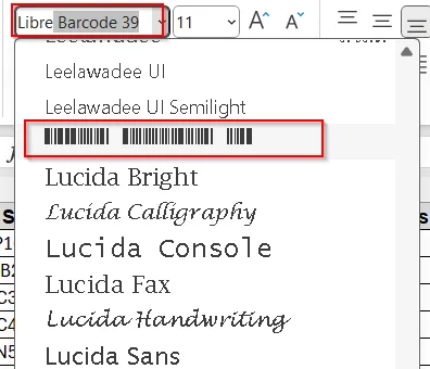 Install and Apply the Free Code 39 Font in Excel