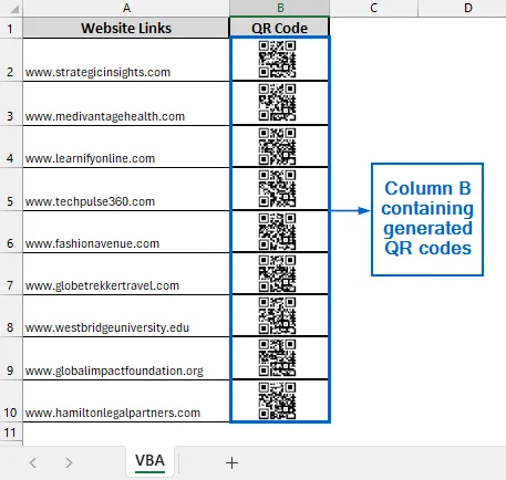 Use VBA Editor to Generate QR Codes Automatically