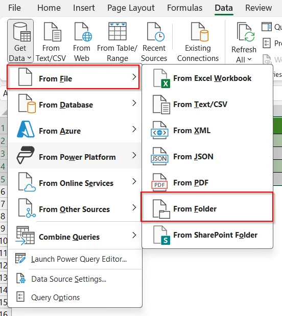 Integrate Power Query with the Get Data option to Advance Control