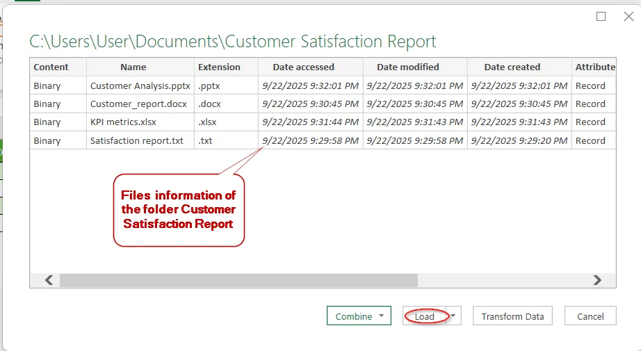 Use Excel’s Get Data Feature to Extract File Metadata