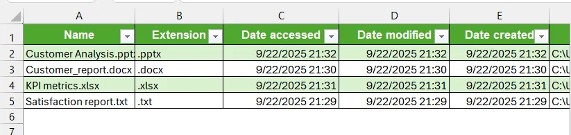 Use Excel’s Get Data Feature to Extract File Metadata