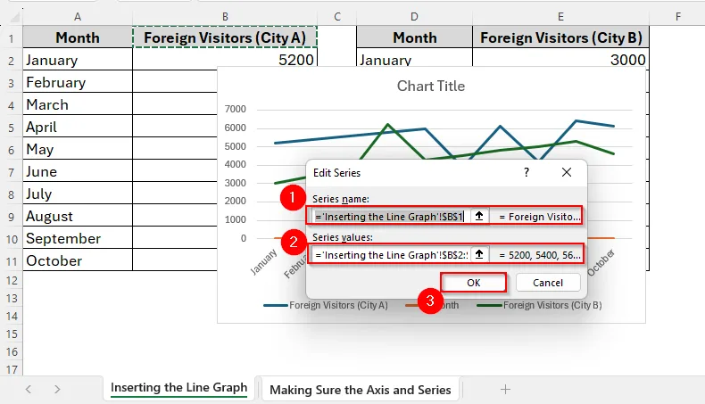 Steps to Make a Line Graph with Two Sets of Data