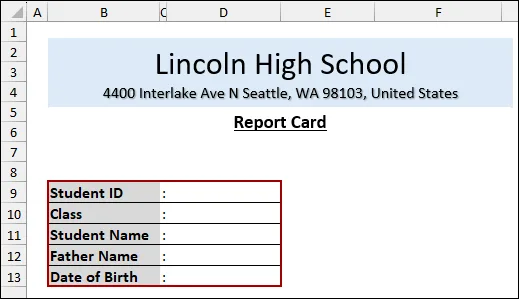 Steps to Make a Report Card in Excel