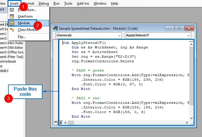 Automatically Highlight Yes Green and No Red Using VBA Editor