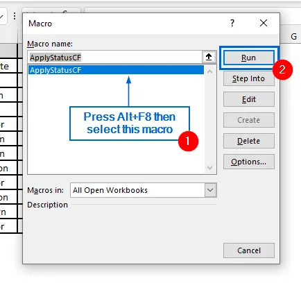 Automatically Highlight Yes Green and No Red Using VBA Editor