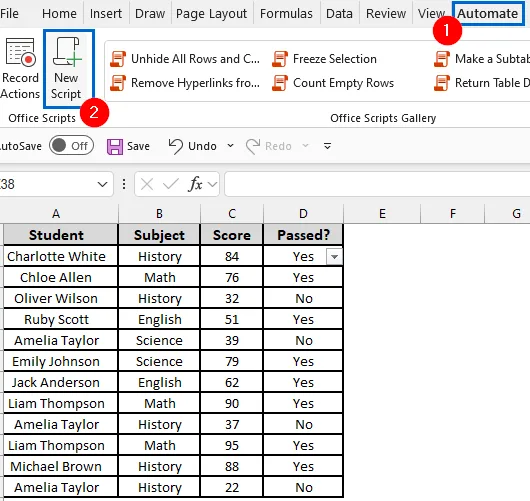 Make Yes Green and No Red with Office Scripts