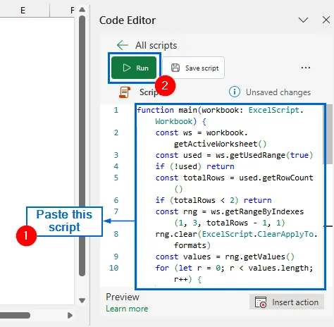 Make Yes Green and No Red with Office Scripts