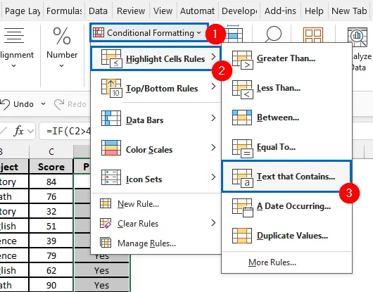 Highlight Yes in Green and No in Red Using Conditional Formatting Highlight Cell Rules