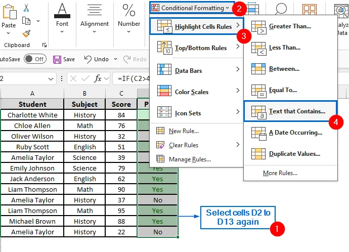 Highlight Yes in Green and No in Red Using Conditional Formatting Highlight Cell Rules