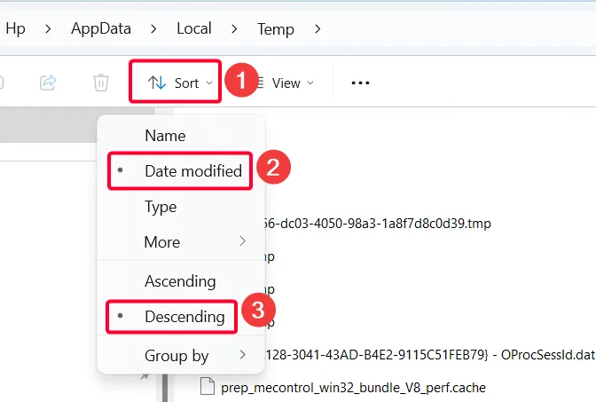Find Temp Files from File Explorer