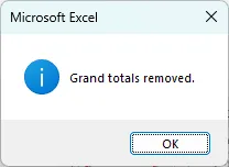Removing Grand Totals Using VBA Code