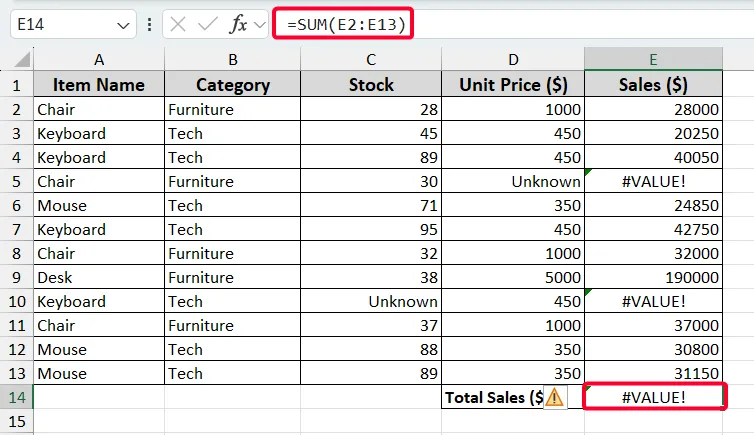 Use Trace Error Option from the Context Menu