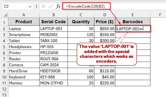 Use VBA to Encode Code 128 Barcode Font