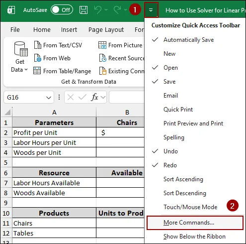 Steps to Use Solver for Linear Programming in Excel