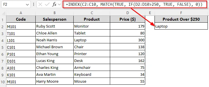 Conditional Lookup Based on Numeric Criteria
