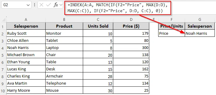 Find the Match Corresponding to the Highest/Lowest Numeric Value from Different Ranges