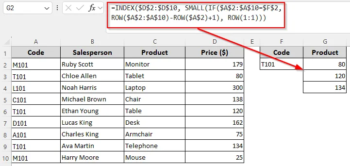 Extract All the Matches for a Lookup Value