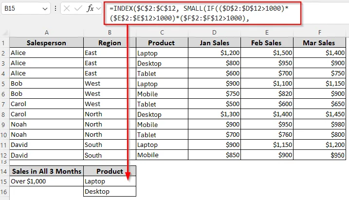 Lookup Based on Multiple Numeric Criteria
