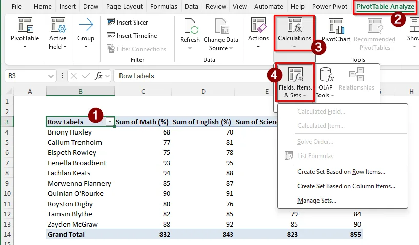Steps for Fixing a Greyed-Out Calculated Field in Pivot Tables