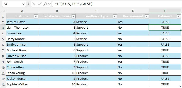 Filtering Using a Helper Column