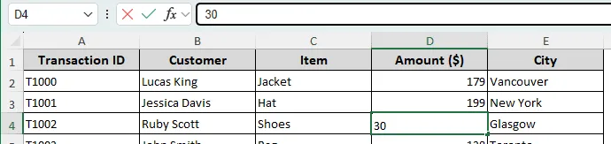 Refreshing Does Not Change the Existing Data