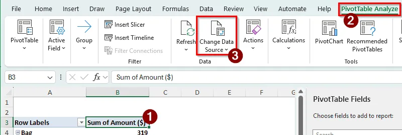 Refreshing Does Not Add New Data to the Pivot Table