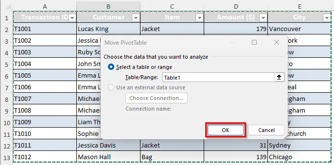 Refreshing Does Not Add New Data to the Pivot Table