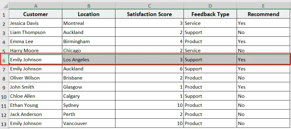 Select Entire Rows or Columns Based on a Cell Value