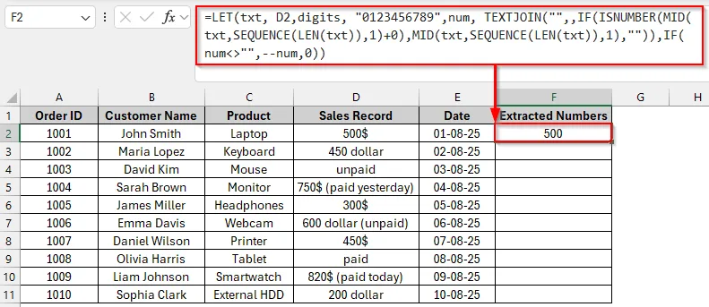 Dynamic Array with the Combination of Text Functions