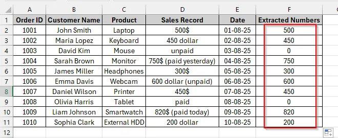 Applying the Regex Formula