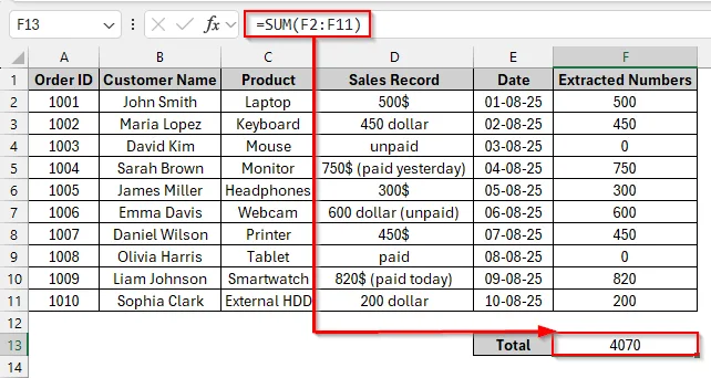 Applying the Regex Formula