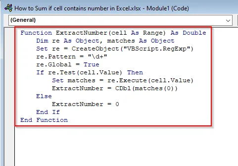 Using VBA to Extract Only Numbers and Then Sum