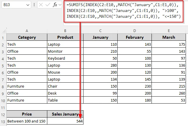 Summation Based on Multiple Numeric Conditions