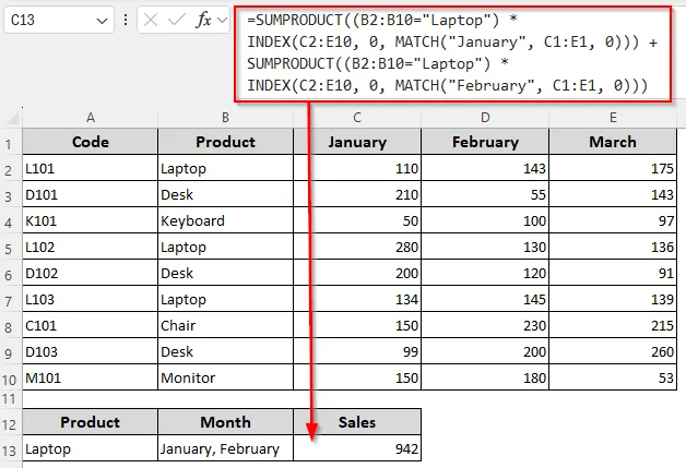 Extract Sum Based on One or Two Row and Column Criteria