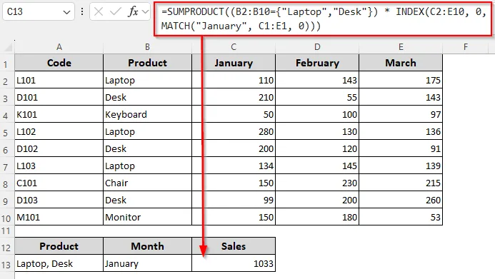 Extract Sum Based on One or Two Row and Column Criteria