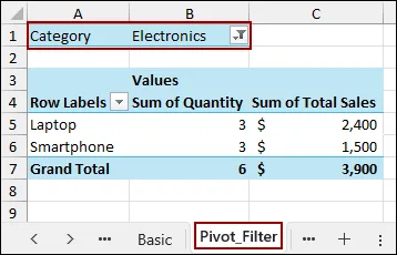 Inserting a Pivot Table with Filter Using VBA