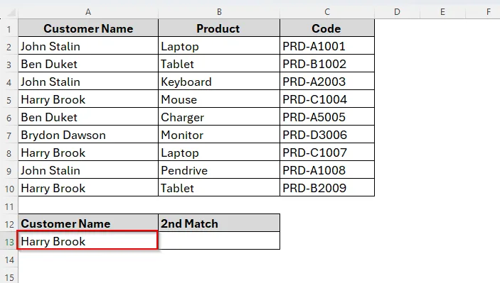 Vlookup Second Match without Using a Helper Column