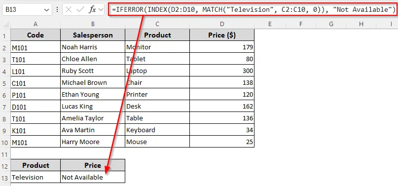 Comparing XLOOKUP vs INDEX MATCH Functions for Error Handling