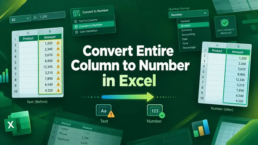 How to Convert Entire Column to Number in Excel