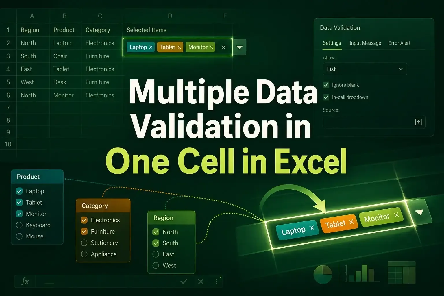 How to Apply Multiple Data Validation in One Cell in Excel