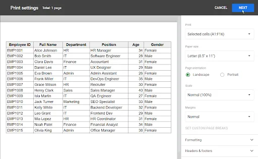 opening layout view