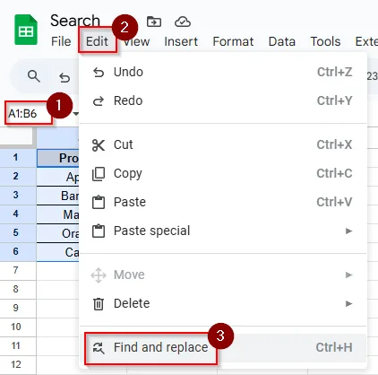 Edit> Find and Replace