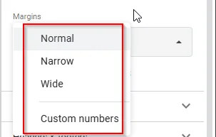 choosing margins