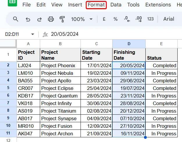 Google Sheets Conditional Formatting on Dates