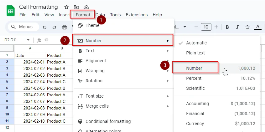 How to Format Cells in Google Sheets