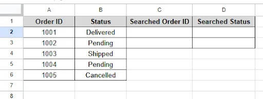 dataset for search for a text in a range