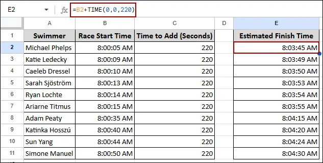 Adding or Subtracting Time Using TIME Function