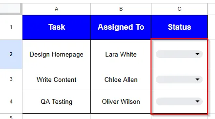 Created dropdown
