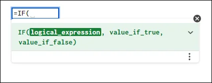 Syntax of IF Function in Google Sheets